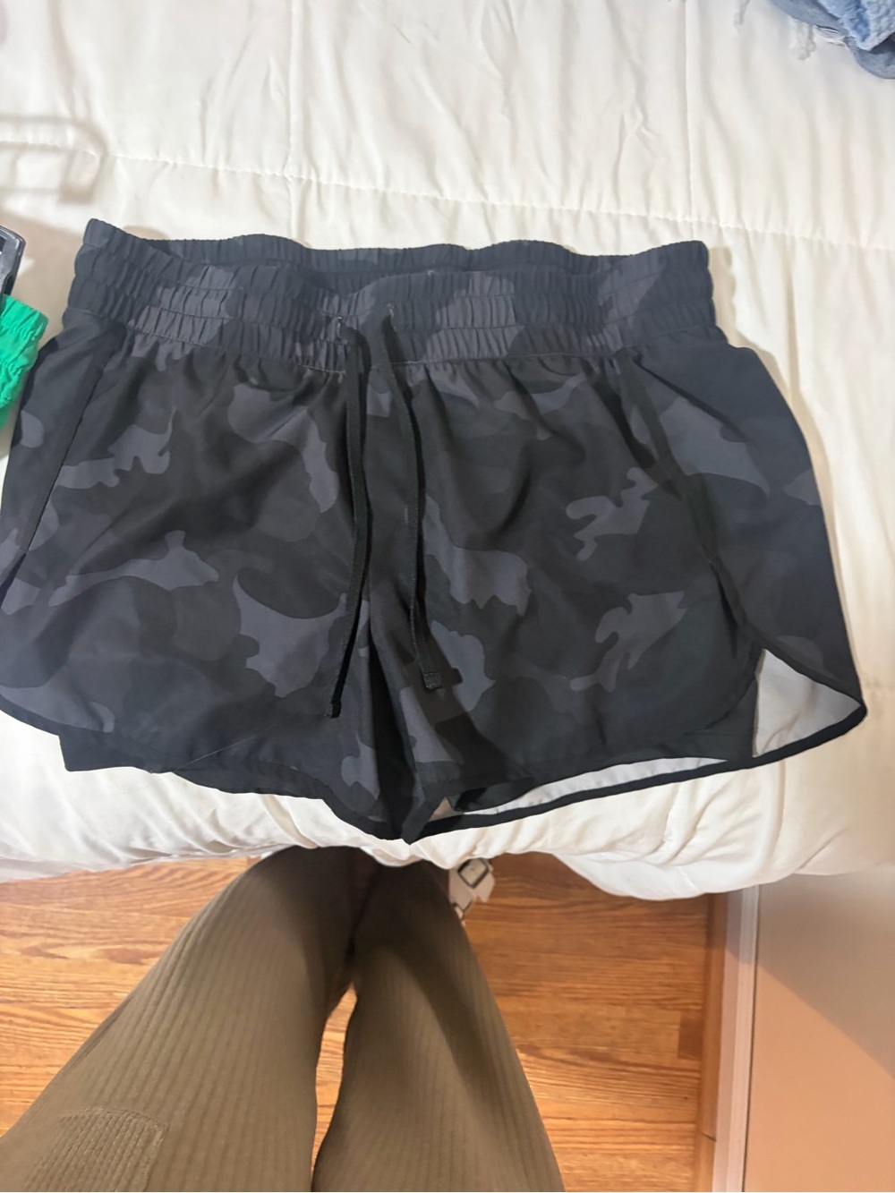 Velocity Black & Charcoal Camo Athletic Shorts
